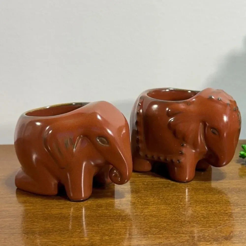 NIB! Partylite African Inspiration Elephant Tea light Candle Holders Set of 2 - Picture 4 of 8